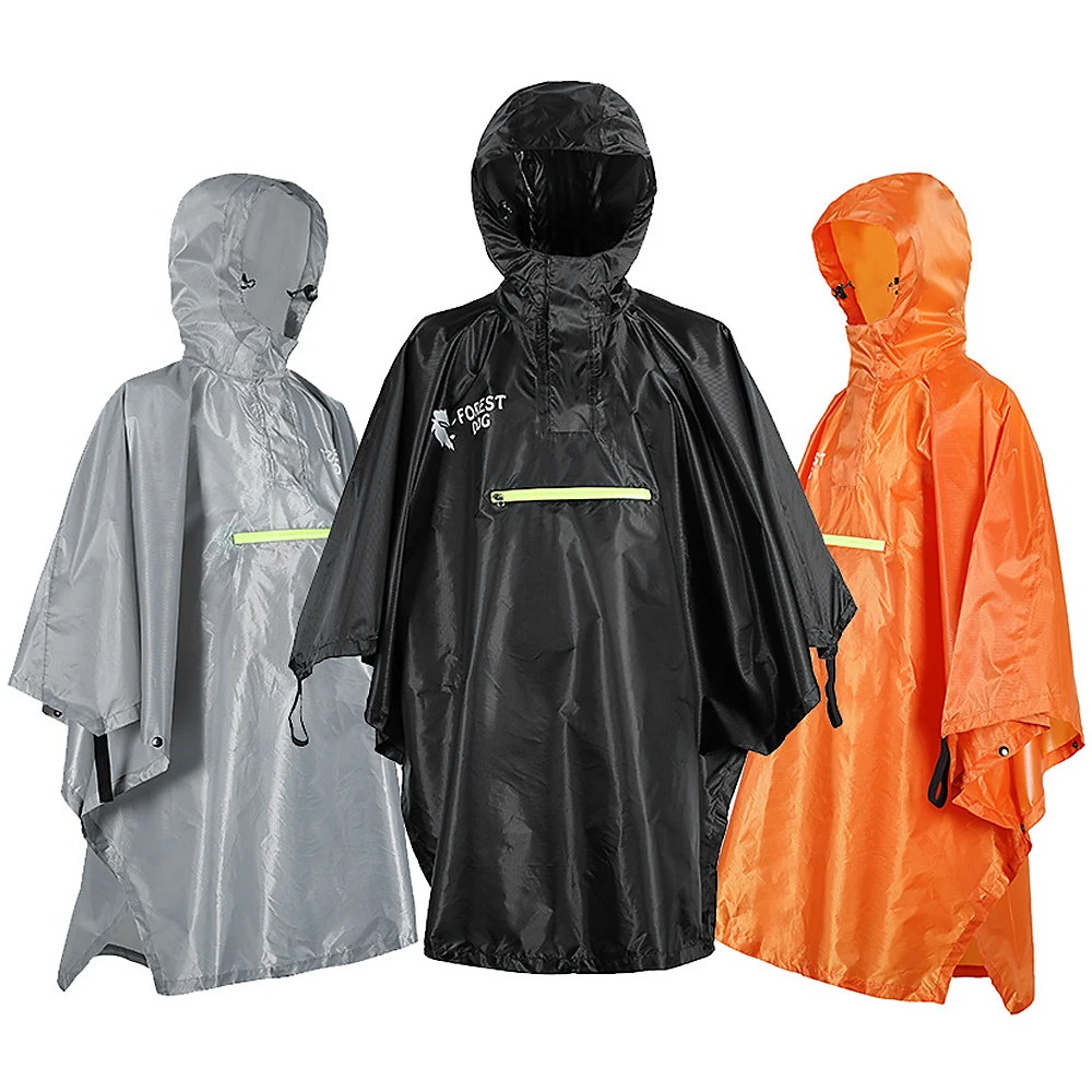 Водонепроницаемый дождевик для мужчин и женщин с отражателем, непромокаемое пончо со светоотражающей полоской