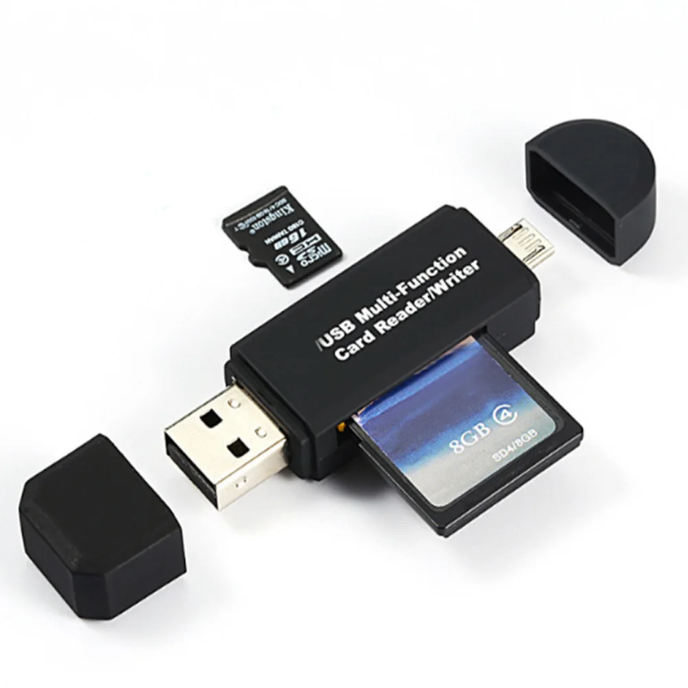 Для Android высокоскоростной 3 в 1 USB 2,0 кард-ридер многофункциональный удлинитель ABS универсальные разъемы TF/type-c OTG компьютер
