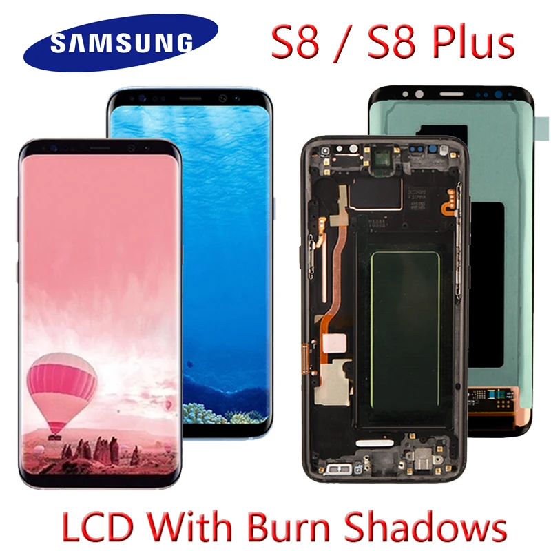 Сменный ЖК экран оригинальный для Samsung Galaxy S8 plus G950 G950F G955fd G955F G955 Burn Shadow сенсорный