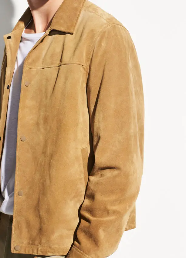

Grab Fresh! American Single Luxury Italian Suede Goatskin Men's Coach Leather Jacket Real Leather Jacket
