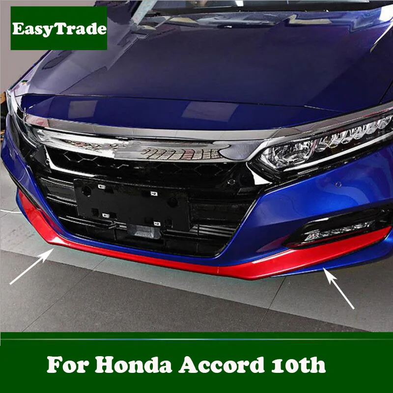 

ABS Chrome Front Bottom bumper Cover Trim Carbon Fiber Colour Decoration Strip For Honda Accord 10th Accessories Car Styling