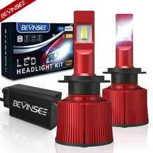 Bevinsee H7 LED Light Bulbs H4 HB3 HB4 Car LED Headlight for Auto H8 H9 H11 Bulbs 15000LM 100W 12V 6000K White 9012 Headlamp