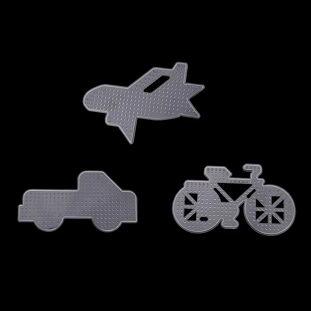10 Pieces Plastic Fuse Beads Pegboards Clear Template Kids Crafts hama beads Transportation Pegboard toys for children