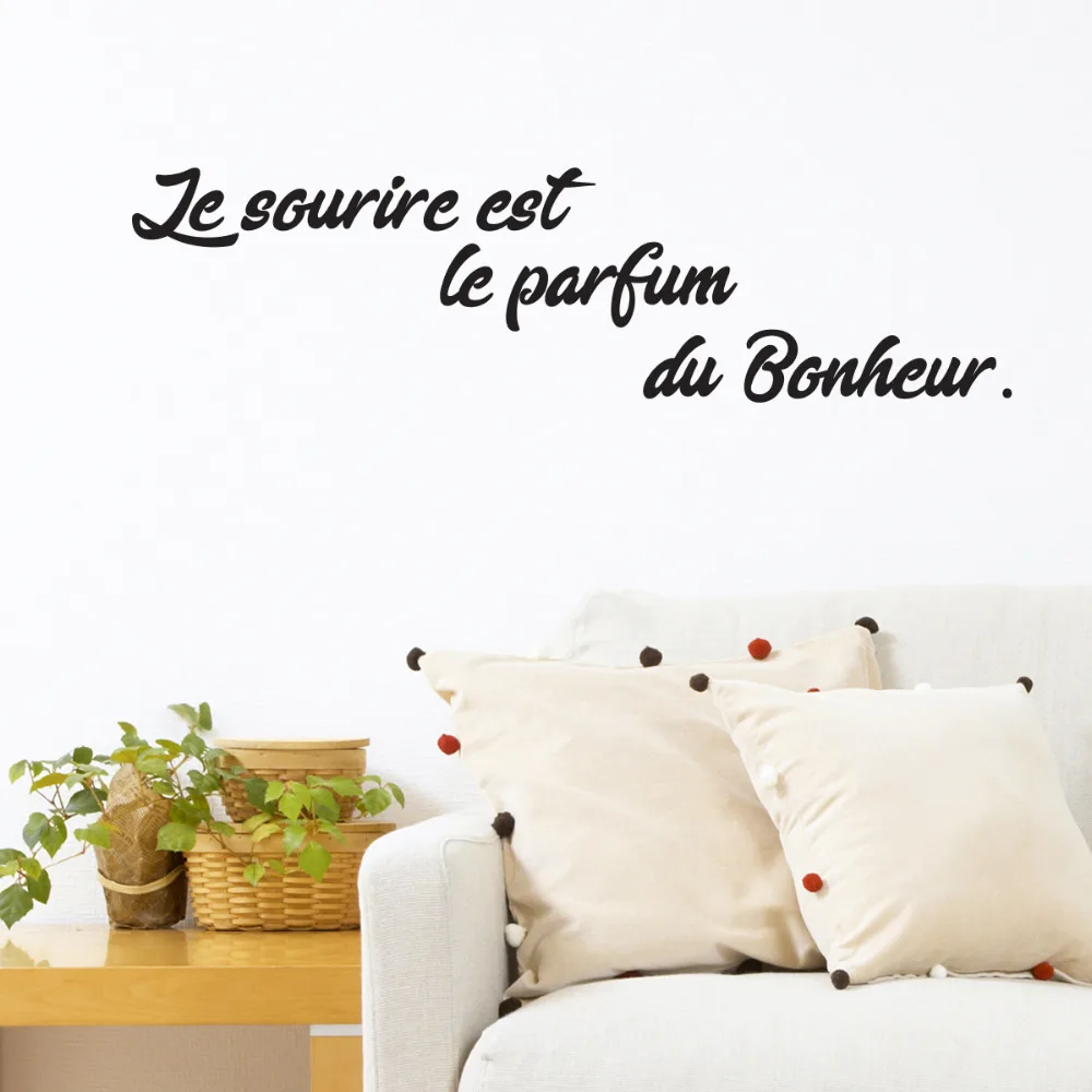French Bonheur Citation Vinyl Sticker Mural French Wall Quotes Decals Sticker Living Room Decor Wall Poster Decals Home Decorati Wall Stickers Aliexpress
