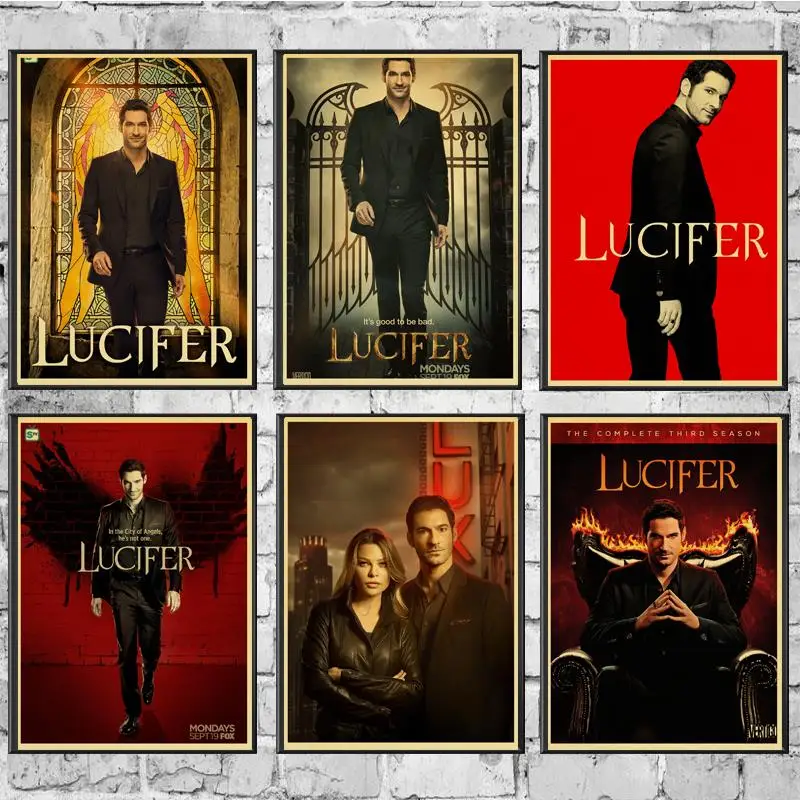 ВИНТАЖНЫЙ ПЛАКАТ Ameican TV Lucifer Ретро плакат крафт бумага наклейки на стену для