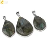 CSJA Black Spectrolite Pendants Necklaces Irregular Natural Stones Labradorite Energy Healing for Men Female Amulet Jewelry G419 ► Photo 3/6