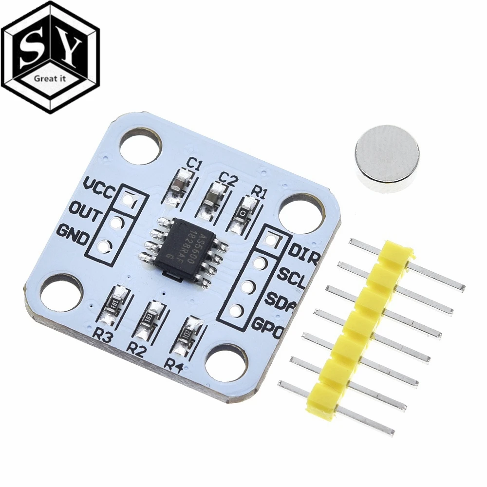 【Alizeker Mall】AS5600 magnetic magnetic induction angle measurement sensor module 12bit high aduino. 