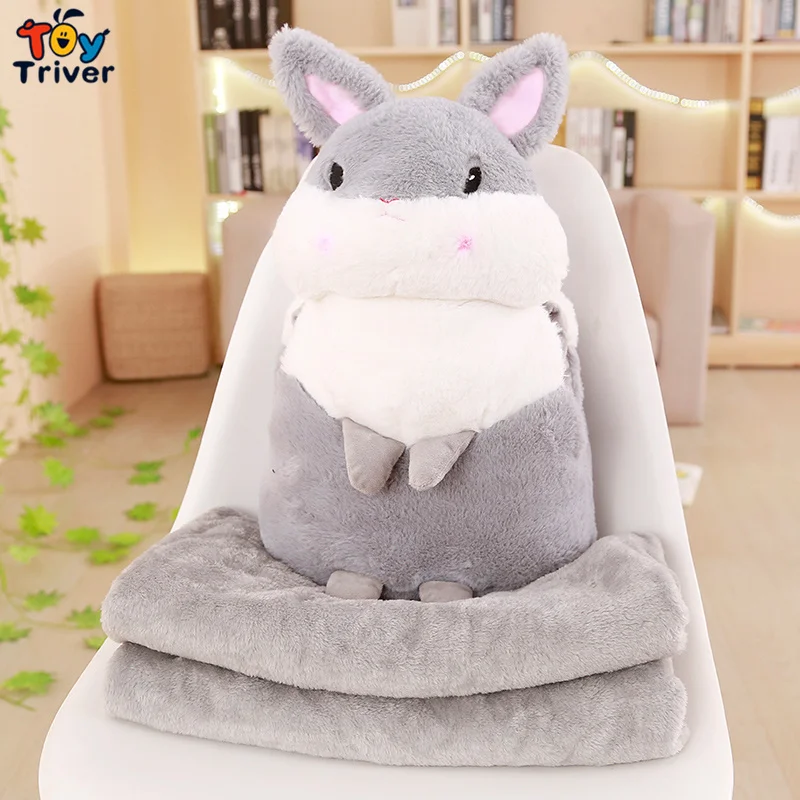 Kawaii Кролик плюшевая игрушка Triver портативное одеяло кукла руки грелка подушка дети мальчик девочка ковер офис Nap ковер подарок