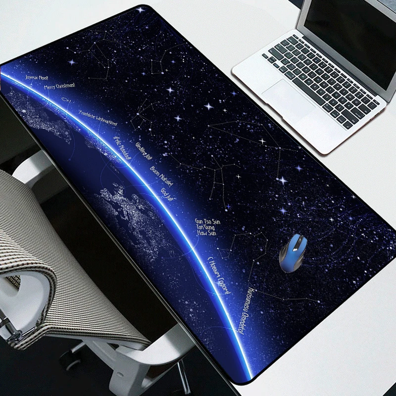 Yuzuoan 900X400 большой коврик для мыши звезда Геометрия элемент Блокировка края
