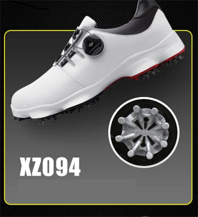 PGM, Мужская водонепроницаемая обувь для гольфа, Женская дышащая обувь с вращающейся пряжкой, обувь для гольфа на шнуровке, мужские спортивные кроссовки, обувь для гольфа, D0472 - Цвет: whitenail