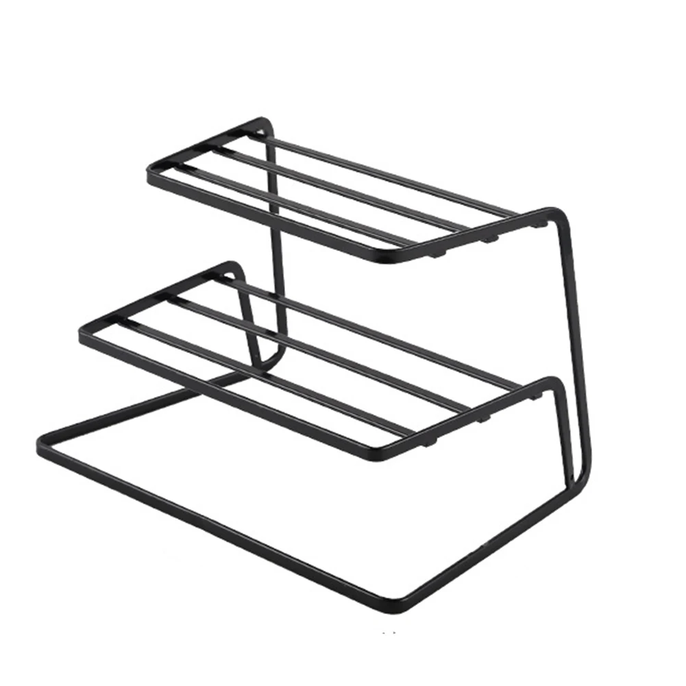 

Simple Tableware Holder Anti-rust Iron Art 3 Layers Home Corner Shelf Cutlery Kitchen Ventilated Storage Rack Drain Dish Stand