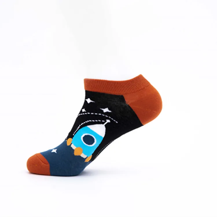 New Space Alien Planet Universe Cartoon Cotton Skate Cool Casual Socks Women Men Astronaut Funny Boat Short Happy Ankle Socks