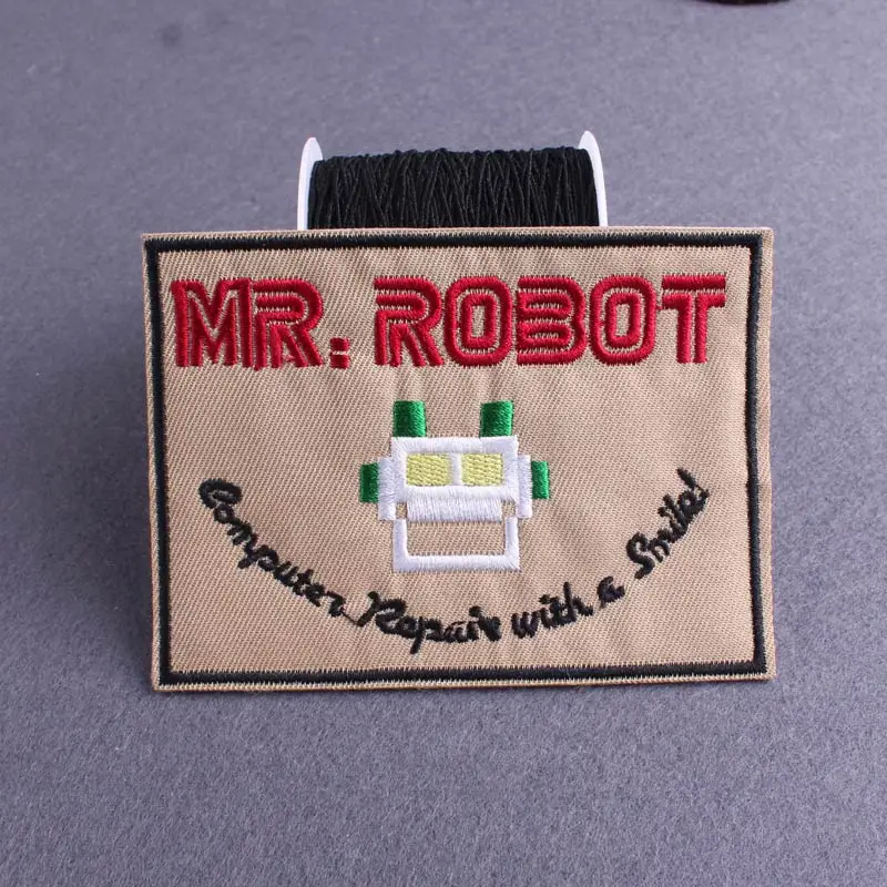 MR.ROBOT Iron on Patches On Clothes Cartoon Embroidered Patches For Clothes Applique Stripes For Clothing Badge DIY Custom Patch