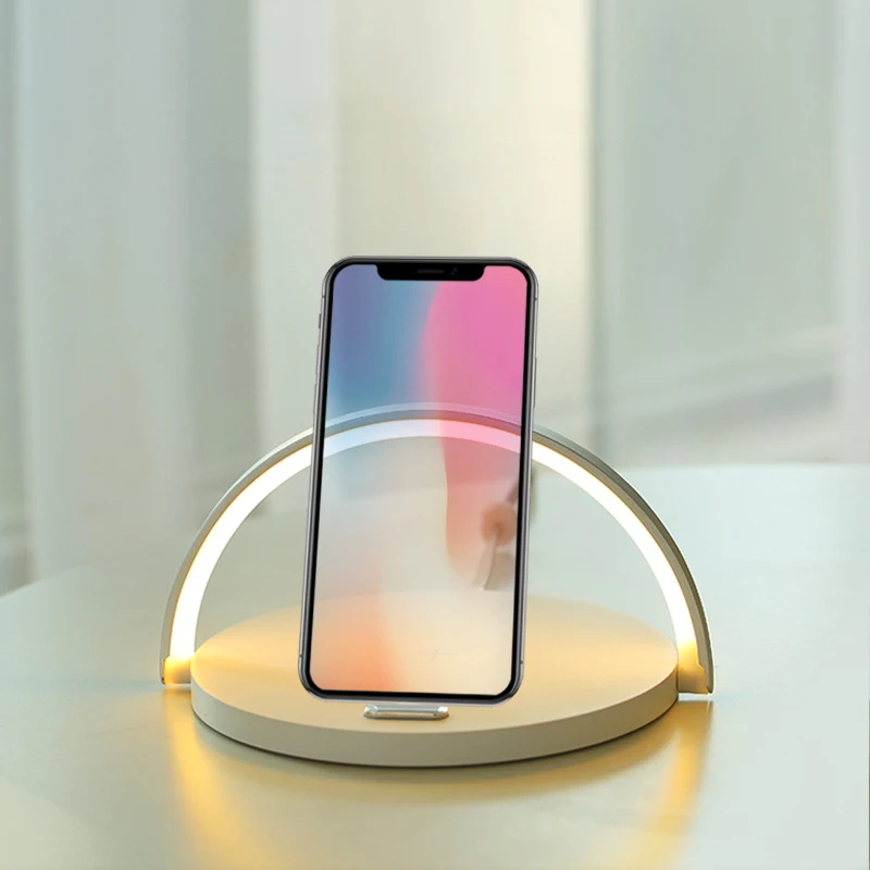  Smart Table Desk LED Lamp Light Qi Wireless Cell Phone Charger for iPhone 8 X XS Max XR 10W Fast Ch