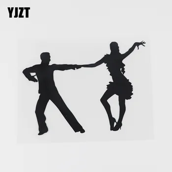 

YJZT 15CMX10.7CM Creative Latin Dance Coolest Decal Vinyl Car Sticker Black/Silver 8A-0710