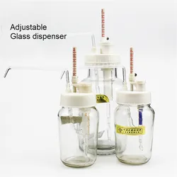 Distributeur de réactif en verre Transparent semi automatique, Volume réglable/fixe 0.1 10ml 1/PK 
