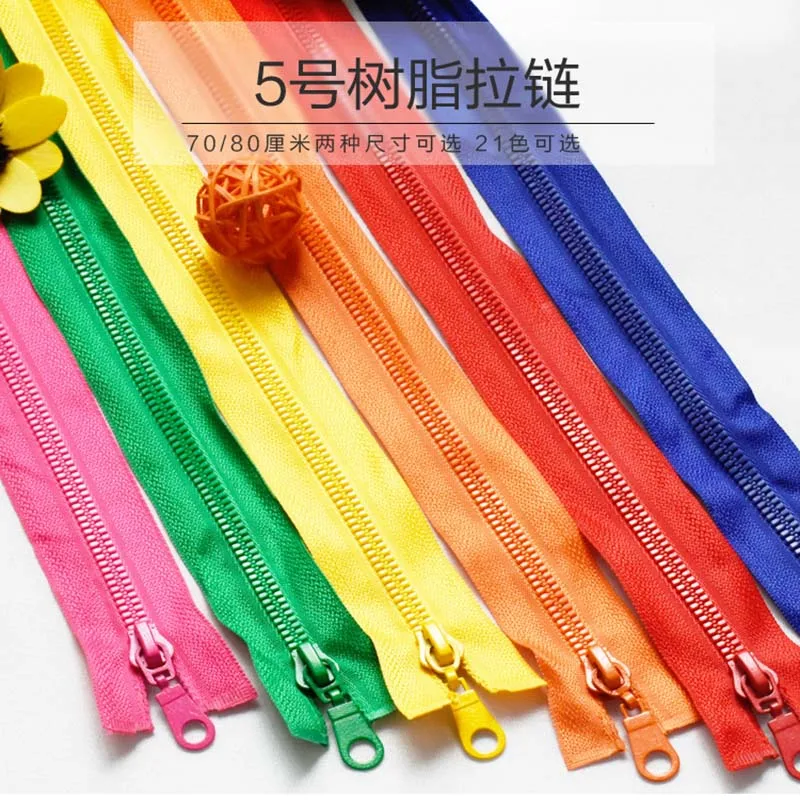 Alipress 12 шт. 5#80 см открытый конец смолы молнии для DIY пошив пальто куртка портной инструменты 15 цветов доступны