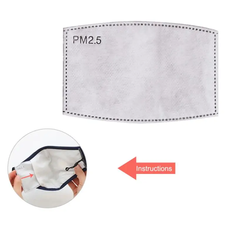 50pcs/lot PM2.5 Filter Paper Anti Haze Mouth Mask Anti Dust Face Mouth Mask Filter Paper 5 Layers Protection Square Arc-shaped