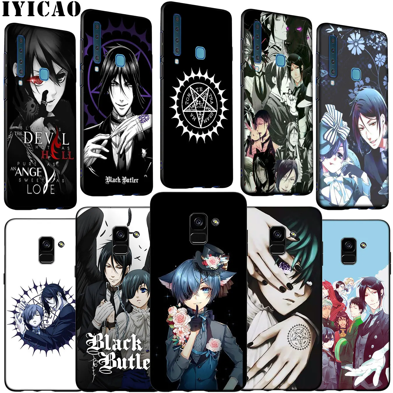 Чехол для телефона с аниме Black Butler Kuroshitsuji Samsung Galaxy A51 A71 A81 A91 A41 A21 A11 A01 J8 J7 J6 J4 Plus A2 Prime