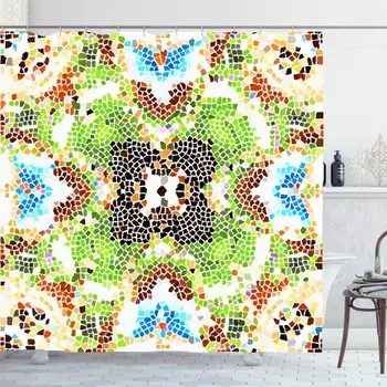 

Shower Curtain for Bathroom 60x72 Board Mosaic Colorful Pattern Abstract Composition Detail Elegant Geometric Rectangular