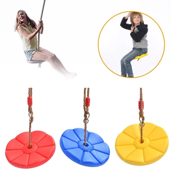 

Kids Indoor Outdoor Safe Funny Flower Swing Disc Playing Toy Backyard Playground Entertainment Adjustable Height Fitness Hanging