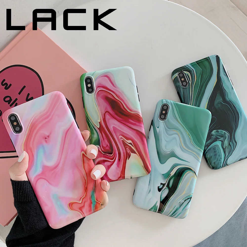 

LACK Corlorful Marble Pattern Phone Case For iphone XS Max Case For iphone X XR 8 7 6S 6Plus Cover Luxury Fashion Soft IMD Cases