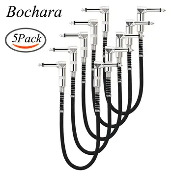 

Bochara 30cm 1/4'' Jack 90degree 6.35mm to 6.35mm Audio Cable Shielded Male to Male For Effector Mixer Amplifier