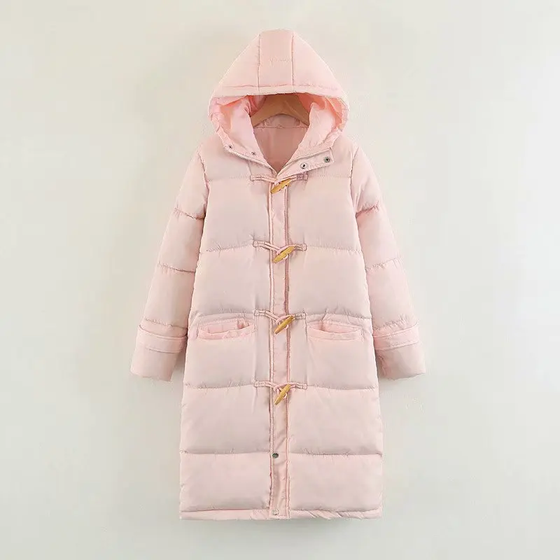 

C201-999 Korean-style Large Size Toggle Hooded Mid-length Cotton Coat Women Coat AliExpress