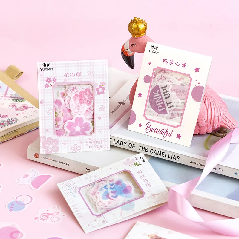 

Pink flower Fruits Flamingo Bullet Journal Decorative Stickers set Scrapbooking Stick Label Diary Stationery Album Stickers