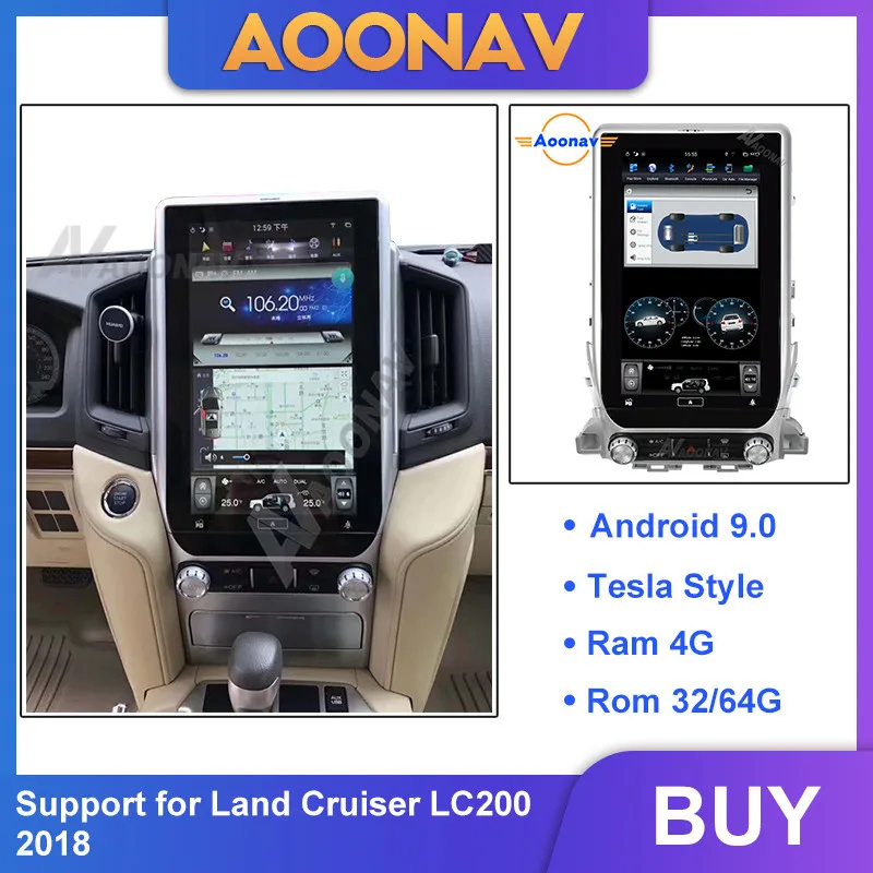 Автомобильный видеоплеер 17 дюймов для Toyota Land Cruiser LC200 2008-2015 автомобильный