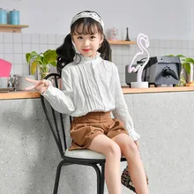 19 лет весна и лето стиль детской одежды корейский стиль кружева Чистый хлопок девушки женская рубашка Мода