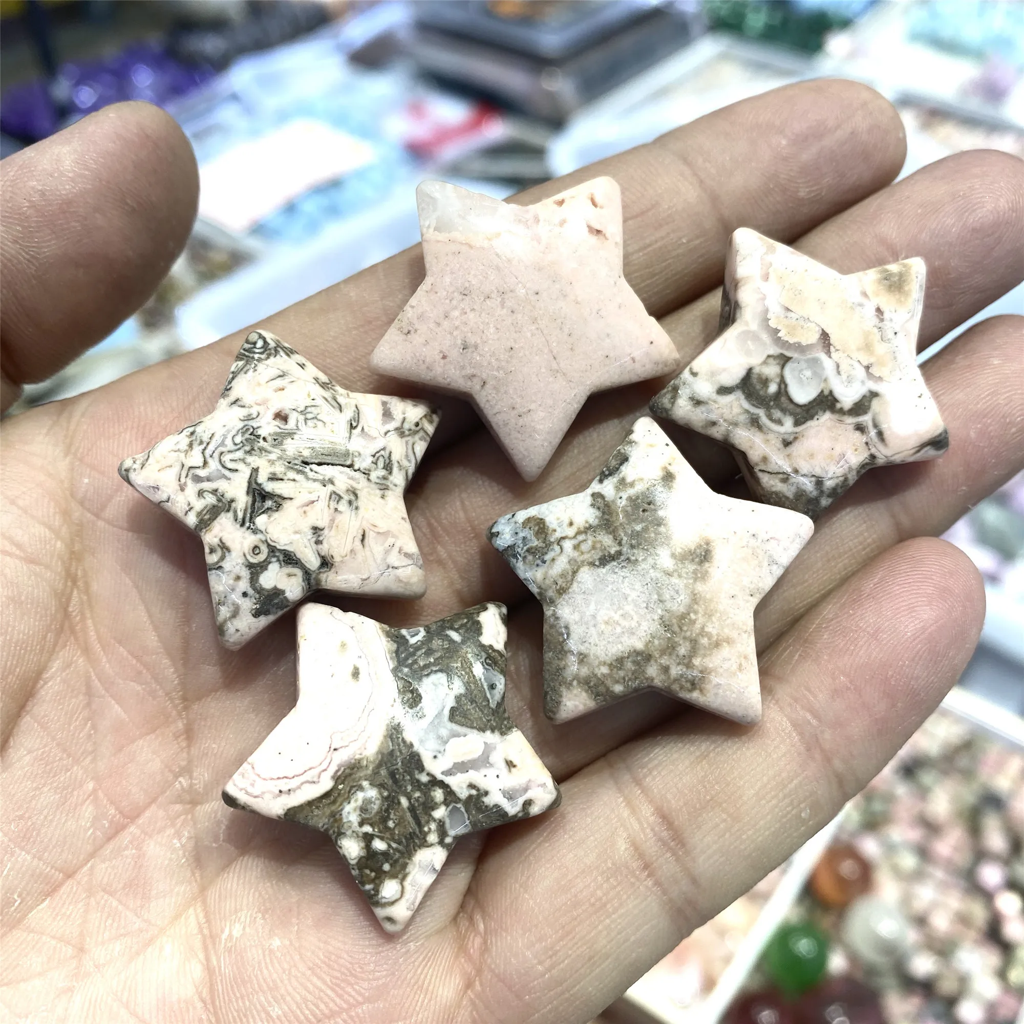 5 шт. натуральный кристалл розовый цвет Rhodnite Star для исцеления необработанный