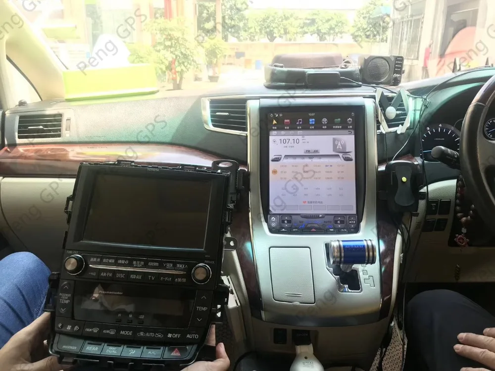 12," Тесла Android 8.1PX6 4+ 64 Гб Голосовое управление встроенный CARPLAY автомобильный радиоприемник для Toyota Alphard 2007-2013 gps навигация