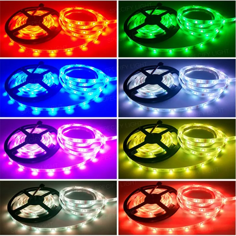 SMD RGB LED Strip Light  3528 10M 600 LEDs RGB LED Tape Tiode Ribbon Flexible 24 44 Key Controller DC12V Adapter Set (10)