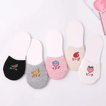 

Spring and Summer New Fruit Strawberry Invisible Woman Socks Cotton Japanese Cartoon Kawaii Socks Women 22301
