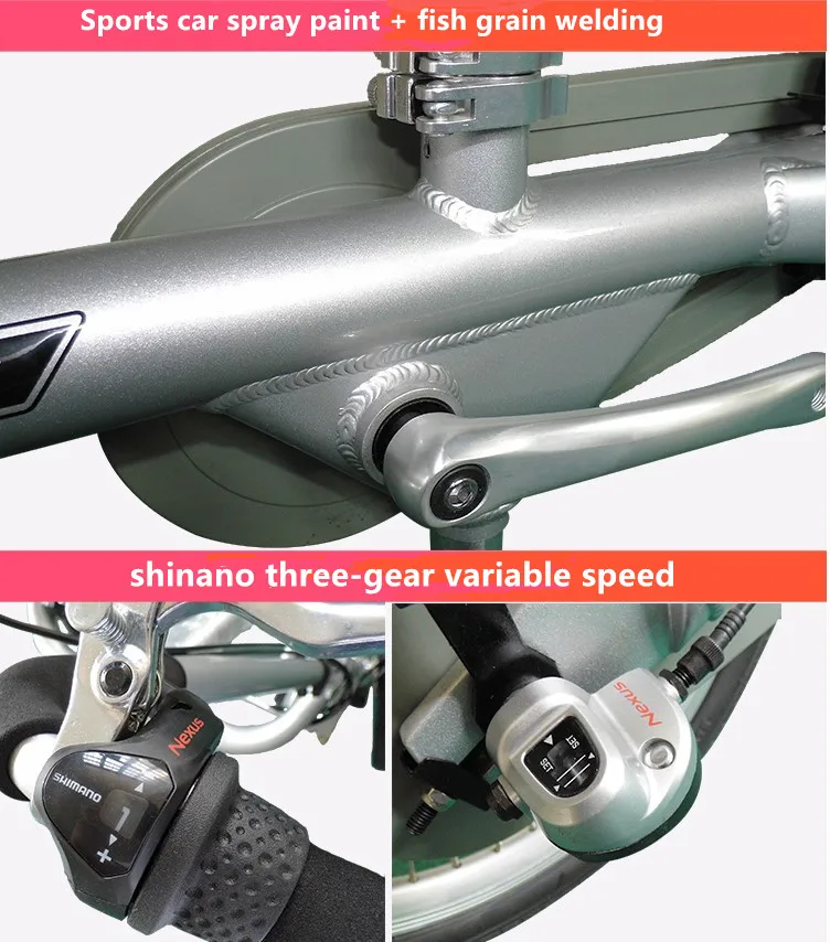 Трехколесный велосипед shimano с алюминиевой рамой и 3 скоростями для мамы и ребенка, коляска для туризма