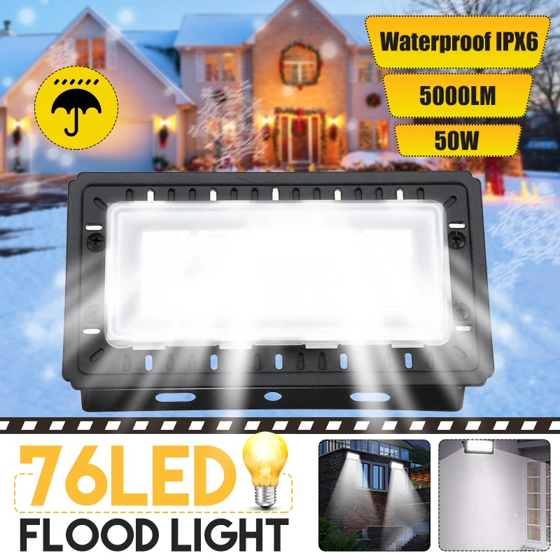 

70W 76 LED 5000LM Flood Light Floodlights Outdoor Lighting Spotlight Waterproof Garden Landscape Wall Lamp IP65 Waterproof