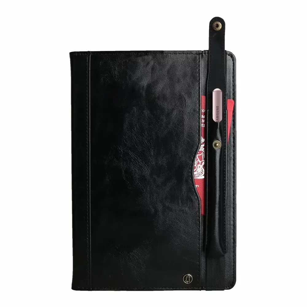 Чехол для Samsung Galaxy Tab S6 10,5 SM-T860 SM-T865 10,5 дюймов Чехол Funda планшет Защитная подставка оболочка+ стилус+ пленка - Цвет: Черный
