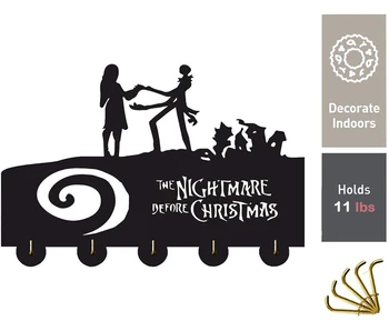 

The Nightmare Before Christmas Wall Hooks Self Adhesive Key Hooks | Home Decor Wooden Home Storage Hooks Key, Coat, Bag Hanger.