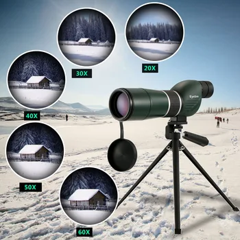 

20-60x60 Spotting Scope Monocular Telescópio com Tripé de Viagem Portátil Carry Case Birdwatch Caça Monocular