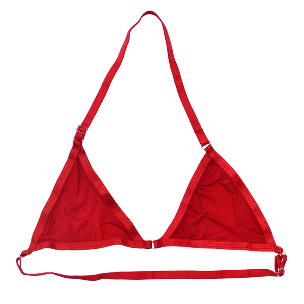912 Pin Shiny Sexy Bra Sheer See Through Sleepwear Night Bra Adjustable Straps Halter Unlined Wireless Brassiere Bikini Tops