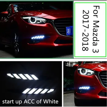 

For Mazda 3 2017 2018 Daytime Running Light LED DRL Fog Lamp Driving Lights Yellow Turn Signal Lamp