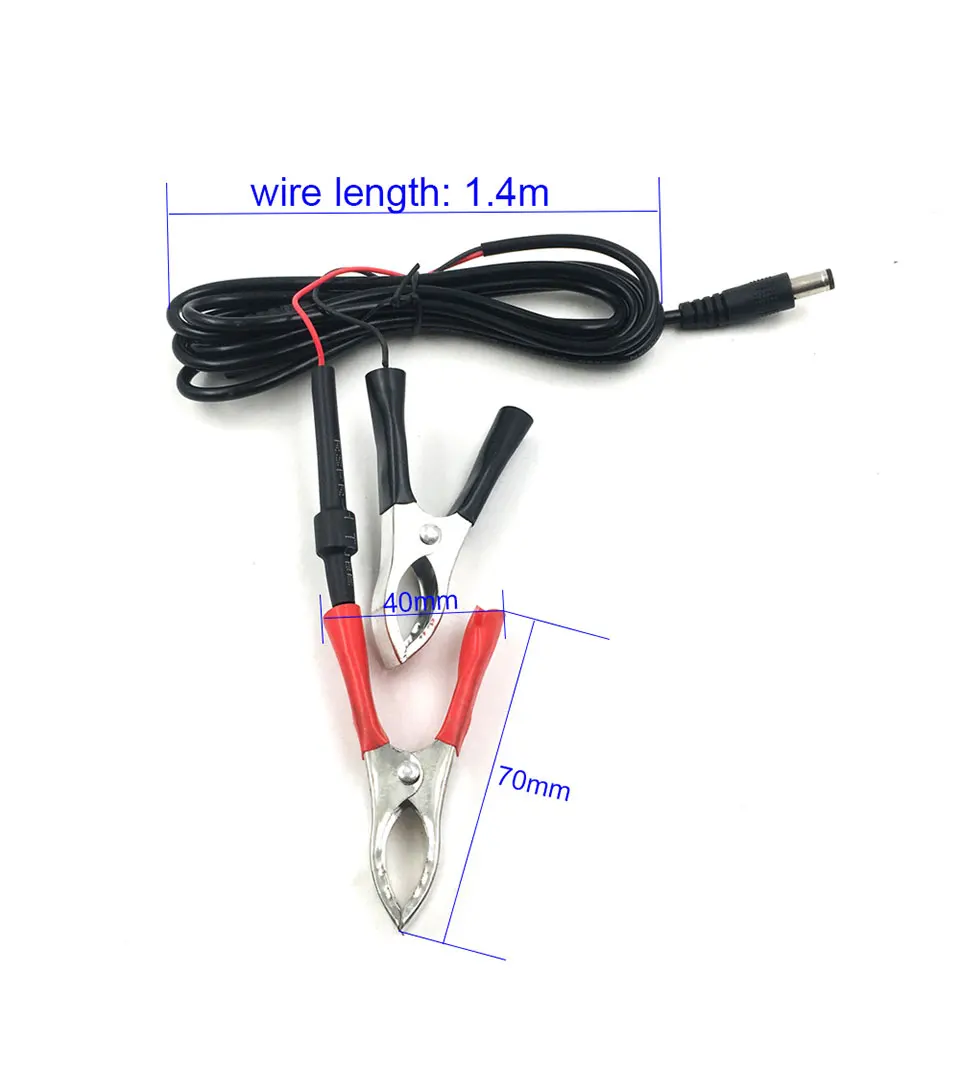 Car Battery Alligator Clips to Male DC Connector 5.52.1mm Plug Adapter for Automobile with 1.4m Wire DIY Outdoor LED Lighting (2)