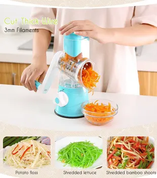

3 in 1 Multifunction Vegetable Cutter Kitchen Round Mandolin Manual Potato Cheese Slicer Screwdriver Cooking Utensil Accessories