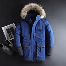 Новое поступление, мужская длинная куртка на утином пуху, Мужская зимняя теплая плотная парка, ветронепроницаемый пуховик для мужчин, парка, куртка