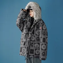 Parker cotton jacket women's winter Korean version of loose cotton jacket new ins tide cotton coat fur collar couple jacket