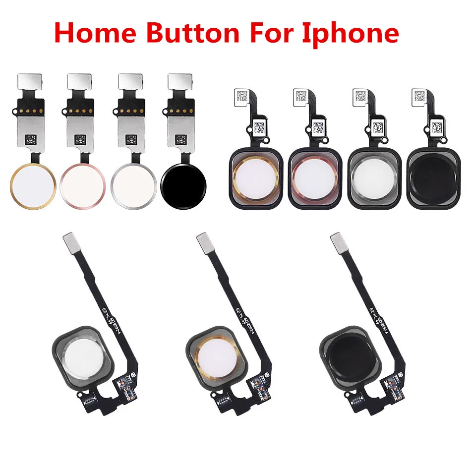 

1pc Home Button with Flex Cable for iPhone 5 5C 5S 6 6Plus 6s plus 7 7Plus Home button Flex Cable Assembly Replacement Parts