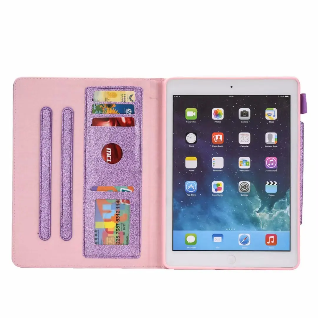 Блестящий чехол для iPad 7th 10," A2200 с держателем для карт, подставка для iPad 10,2 A2198 A2232 чехол