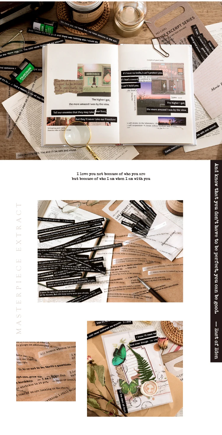 Mr.paper 8 Design Strip Sticker Pack Life Excerpt Series Scrapbook Planner Decoration Stationery Sticker