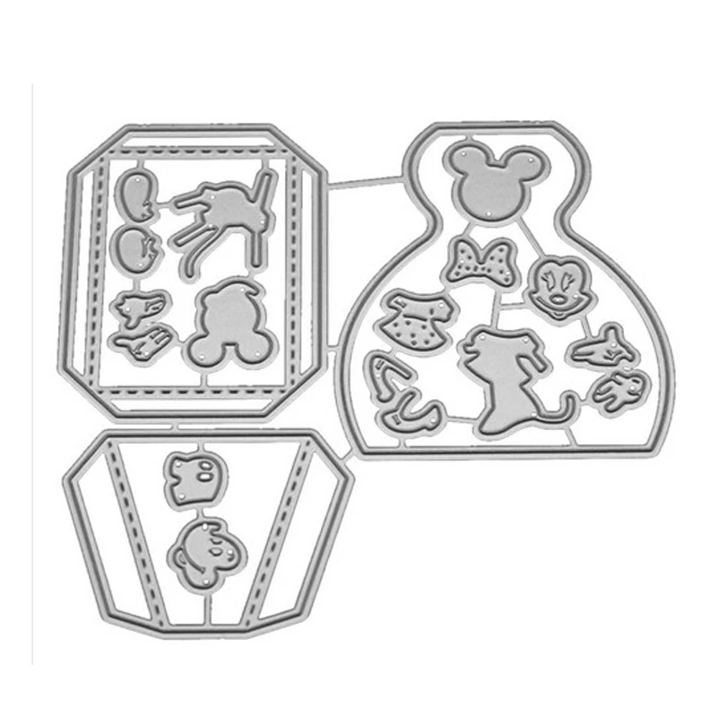 Коробка с Микки Секция 11 4x10 8 см серебристые металлические режущие штампы карты DIY